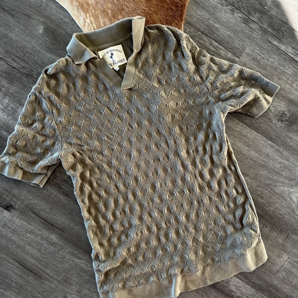 Men’s Olive Green Knit Polo Shirt